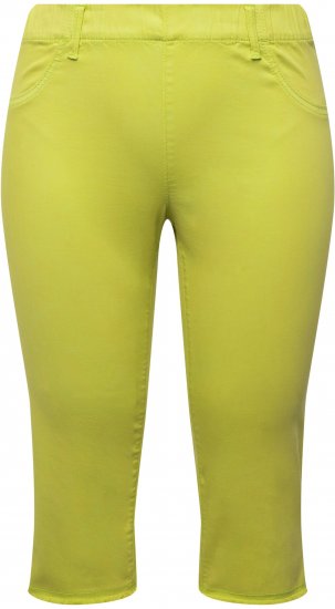 Ulla Popken Stretch Fit Raw Hem Capris Pistachio - Jeans & Pantalons Femme Grandes Tailles – Plus Size - 