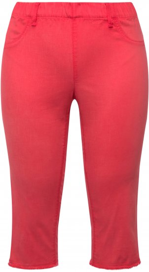 Ulla Popken Stretch Fit Raw Hem Capris Dark Coral - Jeans & Pantalons Femme Grandes Tailles – Plus Size - 