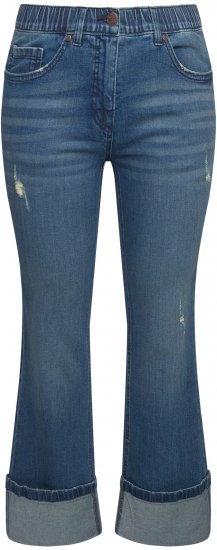 Ulla Popken Wide Cuff Stretch Fit Jeans Blue Denim - Jeans & Pantalons Femme Grandes Tailles – Plus Size - 