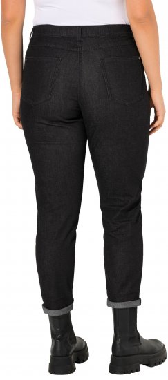 Ulla Popken Raw Denim Stripe Stretch Fit Jeans Black - Jeans & Pantalons Femme Grandes Tailles – Plus Size - 