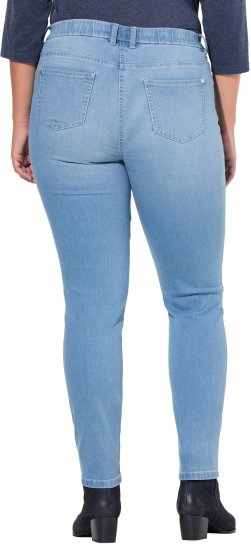 Ulla Popken Rhinestone Detail Stretch Fit Jeans Light Blue Denim - Jeans & Pantalons Femme Grandes Tailles – Plus Size - 