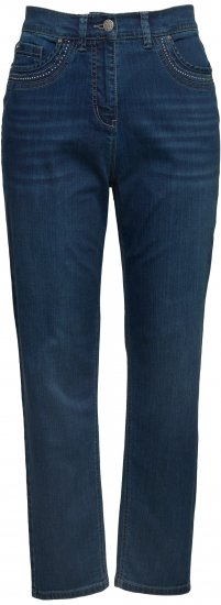 Ulla Popken Rivet Detail Mom Jeans Blue - Jeans & Pantalons Femme Grandes Tailles – Plus Size - 