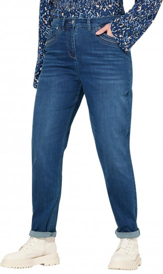 Ulla Popken Rivet Detail Mom Jeans Blue - Jeans & Pantalons Femme Grandes Tailles – Plus Size - 
