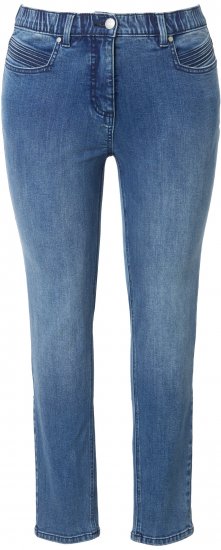 Ulla Popken Decorative Pocket Slim Stretch Jeans Blue Denim - Jeans & Pantalons Femme Grandes Tailles – Plus Size - 