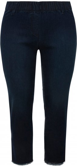 Ulla Popken Cropped Raw Hem Jeggings Denim Blue - Jeans & Pantalons Femme Grandes Tailles – Plus Size - 