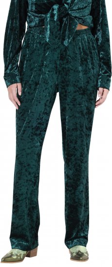 Ulla Popken Velvet Elastic Waist Pants Green - Jeans & Pantalons Femme Grandes Tailles – Plus Size - 