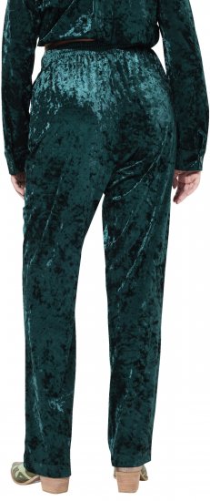 Ulla Popken Velvet Elastic Waist Pants Green - Jeans & Pantalons Femme Grandes Tailles – Plus Size - 