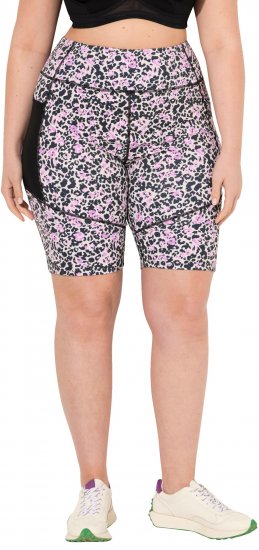 Ulla Popken Leopard Print Quick Drying Shorts Black - Jeans & Pantalons Femme Grandes Tailles – Plus Size - 