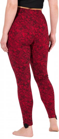 Ulla Popken Lace Print Leggings Red - Jeans & Pantalons Femme Grandes Tailles – Plus Size - 