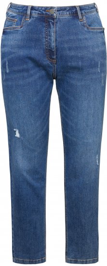 Ulla Popken Lightly Distressed Boyfriend Jeans Blue - Jeans & Pantalons Femme Grandes Tailles – Plus Size - 