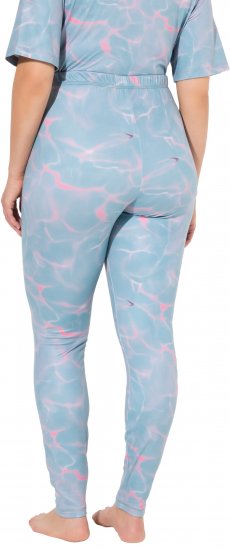 Ulla Popken Wave Print Ski Leggings Blue - Jeans & Pantalons Femme Grandes Tailles – Plus Size - 