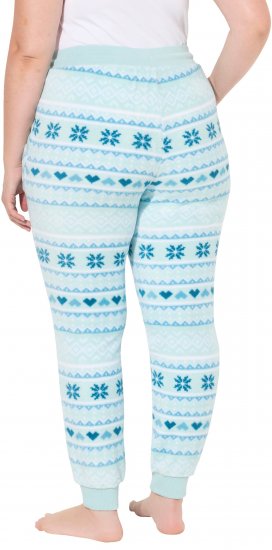 Ulla Popken Alpine Striped Plush Loungewear Pants Blue - Jeans & Pantalons Femme Grandes Tailles – Plus Size - 
