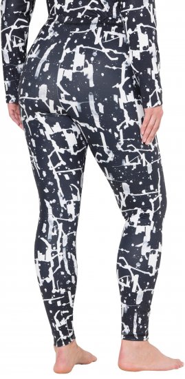 Ulla Popken Quick Drying Abstract Print Leggings Black - Jeans & Pantalons Femme Grandes Tailles – Plus Size - 