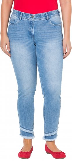 Ulla Popken Double Fringe Hem Stretch Fit Jeans Light Blue Denim - Jeans & Pantalons Femme Grandes Tailles – Plus Size - 
