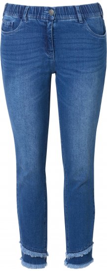 Ulla Popken Double Fringe Hem Stretch Fit Jeans Denim Blue - Jeans & Pantalons Femme Grandes Tailles – Plus Size - 