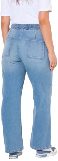Ulla Popken Patch Pocket Elastic Waist Jeans Blue - Jeans & Pantalons Femme Grandes Tailles – Plus Size - 