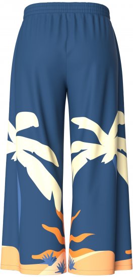 Ulla Popken Abstract Landscape Elastic Waist Palazzo Pants Blue - Jeans & Pantalons Femme Grandes Tailles – Plus Size - 