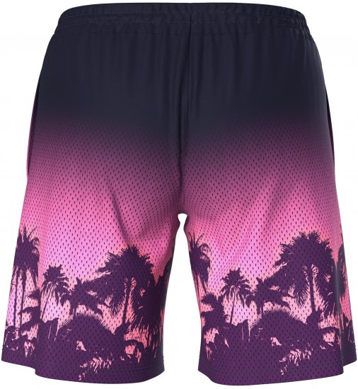 Ulla Popken Active Wide Leg Elastic Waist Palm Tree Pattern Mesh Shorts Black - Jeans & Pantalons Femme Grandes Tailles – Plus Size - 