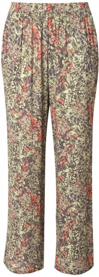 Ulla Popken Crocodile Print Elastic Waist Pants Olive Grey - Jeans & Pantalons Femme Grandes Tailles – Plus Size - 