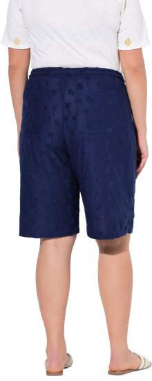 Ulla Popken Terry Cloth Palm Elastic Waist Shorts Blue - Jeans & Pantalons Femme Grandes Tailles – Plus Size - 