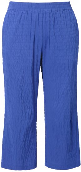 Ulla Popken Textured Elastic Waist Cropped Pants Opal Green - Jeans & Pantalons Femme Grandes Tailles – Plus Size - 