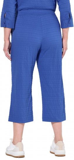 Ulla Popken Textured Elastic Waist Cropped Pants Opal Green - Jeans & Pantalons Femme Grandes Tailles – Plus Size - 