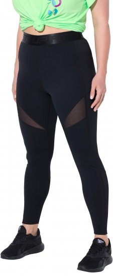 Ulla Popken Mesh Panel Quick Drying Performance Leggings Black - Jeans & Pantalons Femme Grandes Tailles – Plus Size - 
