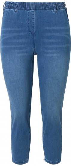 Ulla Popken Cropped Denim Look Stretch Fit Leggings Light Blue Denim - Jeans & Pantalons Femme Grandes Tailles – Plus Size - 