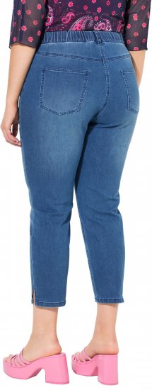 Ulla Popken Cropped Denim Look Stretch Fit Leggings Light Blue Denim - Jeans & Pantalons Femme Grandes Tailles – Plus Size - 