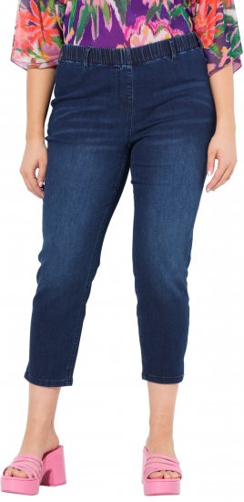 Ulla Popken Cropped Denim Look Stretch Fit Leggings Denim Blue - Jeans & Pantalons Femme Grandes Tailles – Plus Size - 