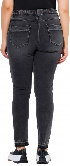 Ulla Popken Raw Edge Stretch Fit Jeans Black - Jeans & Pantalons Femme Grandes Tailles – Plus Size - 