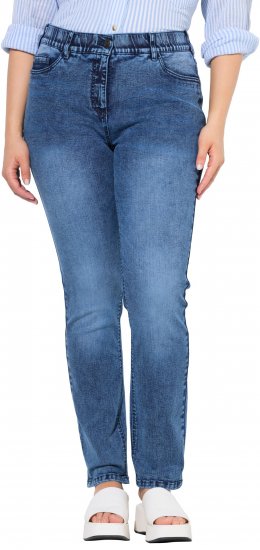 Ulla Popken Vintage Wash Stretch Fit Jeans Blue Denim - Jeans & Pantalons Femme Grandes Tailles – Plus Size - 