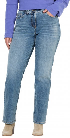 Ulla Popken Bow Embroidery Stretch Fit Jeans Blue Denim - Jeans & Pantalons Femme Grandes Tailles – Plus Size - 
