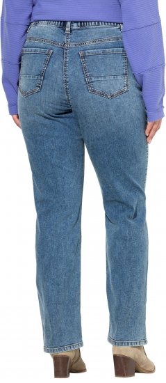 Ulla Popken Bow Embroidery Stretch Fit Jeans Blue Denim - Jeans & Pantalons Femme Grandes Tailles – Plus Size - 