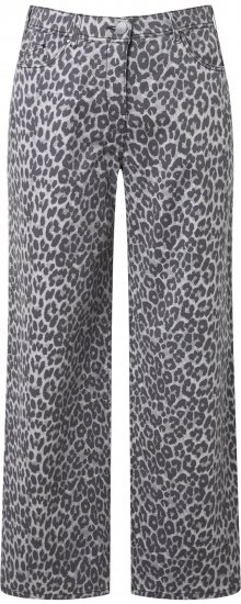 Ulla Popken Leopard Print Stretch Fit Jeans Beige - Jeans & Pantalons Femme Grandes Tailles – Plus Size - 