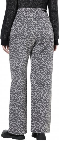 Ulla Popken Leopard Print Stretch Fit Jeans Beige - Jeans & Pantalons Femme Grandes Tailles – Plus Size - 