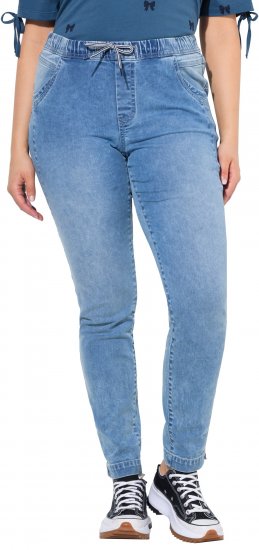 Ulla Popken Drawstring Jeggings Blue Denim - Jeans & Pantalons Femme Grandes Tailles – Plus Size - 