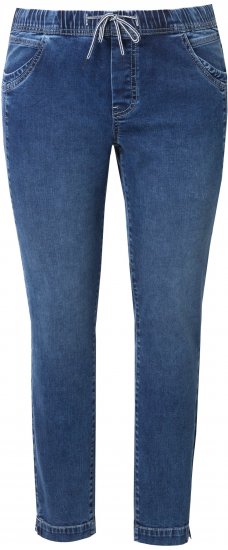 Ulla Popken Drawstring Jeggings Blue - Jeans & Pantalons Femme Grandes Tailles – Plus Size - 