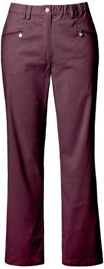 Ulla Popken Thermal Stretch Fit Mony Pants Aubergine - Jeans & Pantalons Femme Grandes Tailles – Plus Size - 