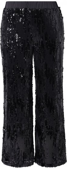 Ulla Popken Sequined Elastic Waist Pants Black - Jeans & Pantalons Femme Grandes Tailles – Plus Size - 