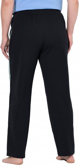 Ulla Popken Side Stripe Elastic Waist Joggers Black - Jeans & Pantalons Femme Grandes Tailles – Plus Size - 