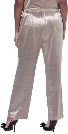 Ulla Popken Metallic Satin Elastic Waist Pants Orange - Jeans & Pantalons Femme Grandes Tailles – Plus Size - 