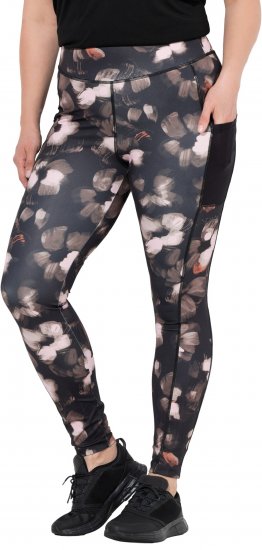 Ulla Popken Abstract Print Quick Dry Sports Leggings Black - Jeans & Pantalons Femme Grandes Tailles – Plus Size - 