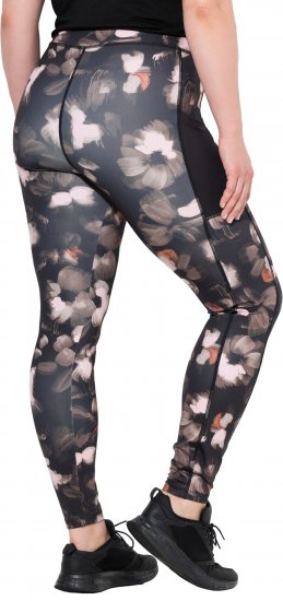 Ulla Popken Abstract Print Quick Dry Sports Leggings Black - Jeans & Pantalons Femme Grandes Tailles – Plus Size - 
