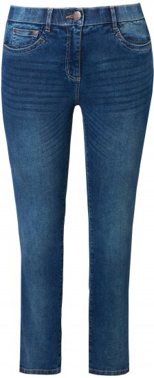 Ulla Popken Decorative Stitched Slim Leg Stretch Fit Jeans Blue Denim - Jeans & Pantalons Femme Grandes Tailles – Plus Size - 