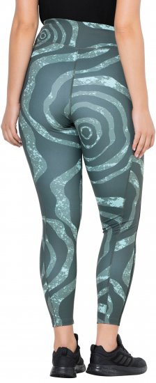 Ulla Popken Quick Drying Ripple Print Sport Leggings Black - Jeans & Pantalons Femme Grandes Tailles – Plus Size - 