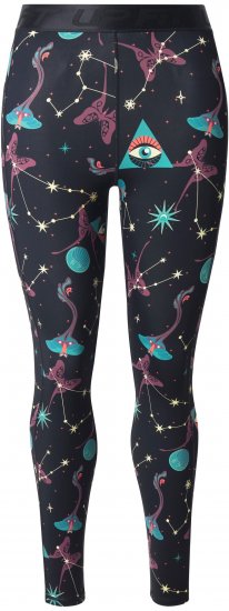 Ulla Popken Quick Drying Celestial Print Sport Leggings Black - Jeans & Pantalons Femme Grandes Tailles – Plus Size - 