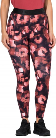 Ulla Popken Abstract Flower Print Performance Leggings Red - Jeans & Pantalons Femme Grandes Tailles – Plus Size - 