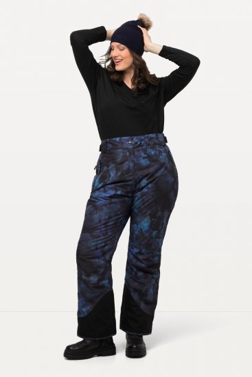 Ulla Popken Functional Ski Trousers Waterproof Velcro Closure Navy - Vêtements de ski - 