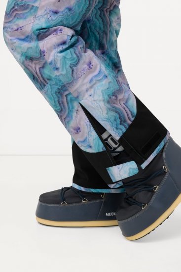 Ulla Popken Functional Ski Trousers Waterproof Shaped Knees Velcro Closure Mineral Blue - Vêtements de ski - 
